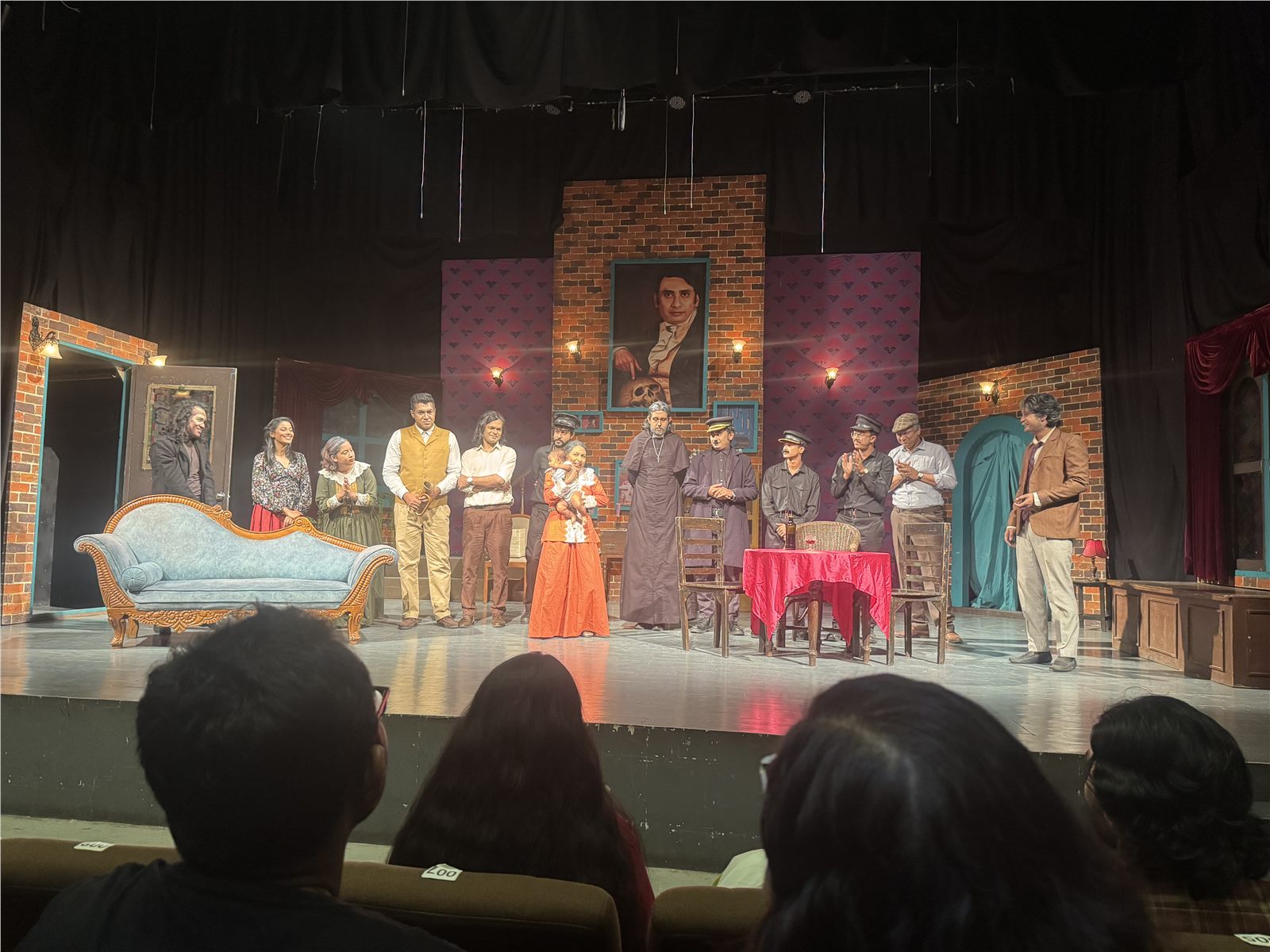 Arsenic and Old Lace ensemble receiving applause